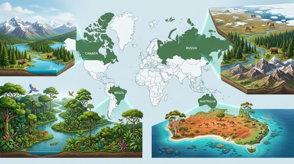 Die größten Länder der Welt Top 10 nach Fläche